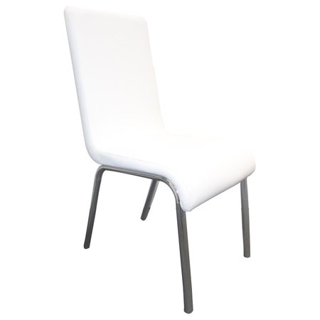 KD GABINETES Upholstered Mid Century Side Chairs, White - Set of 4 KD2533049